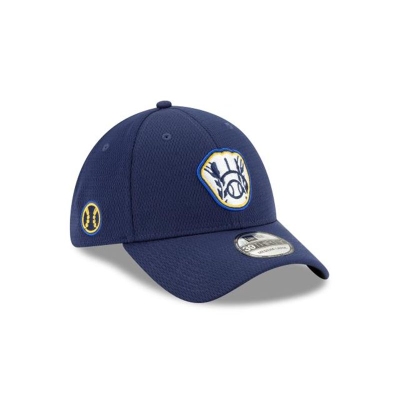 Milwaukee Brewers Gorra | New Era MLB Batting Practice 39thirty Stretch Fit Cap Mexico - Azules